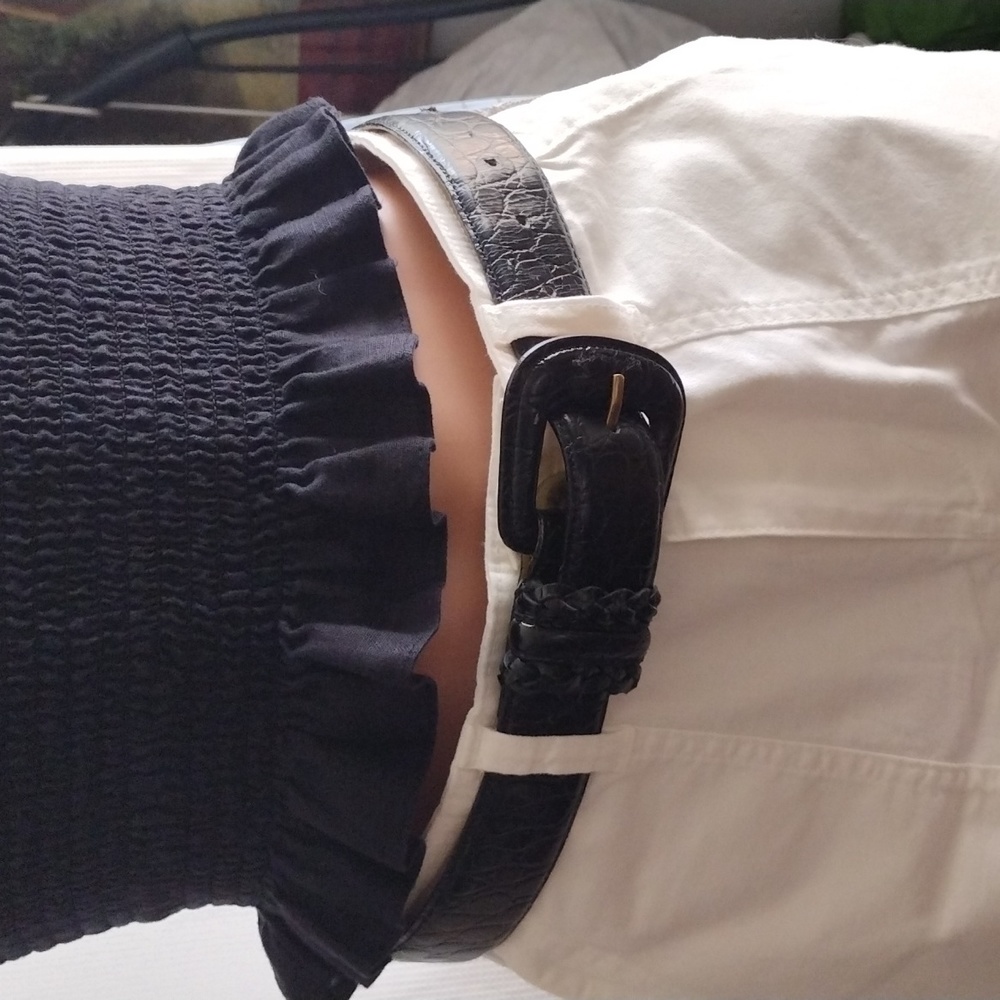 All Week Long embossed leather belt  M